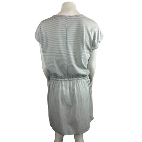 The North Face Dress Medium Sleeveless Gray Pockets Drawstring Waist Striped - Picture 3 of 7